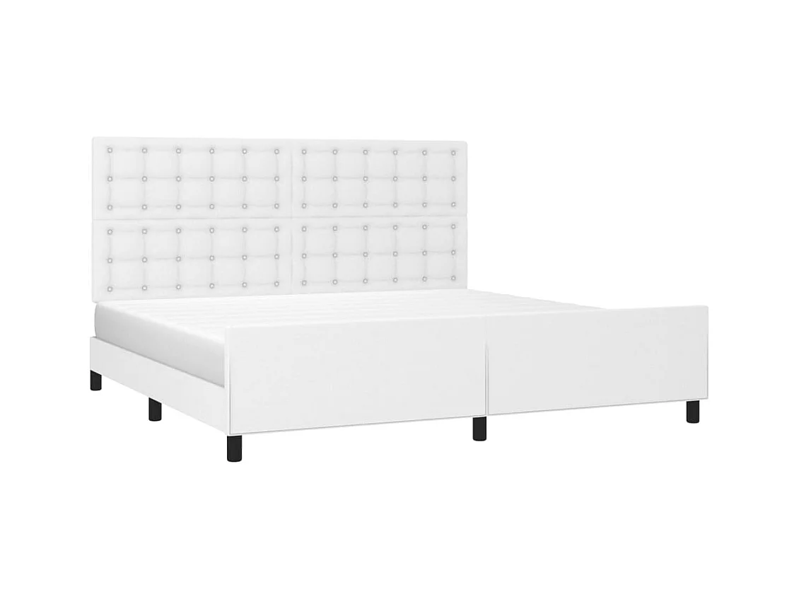 Bedframe zonder matras wit 200x200 cm kunstleer