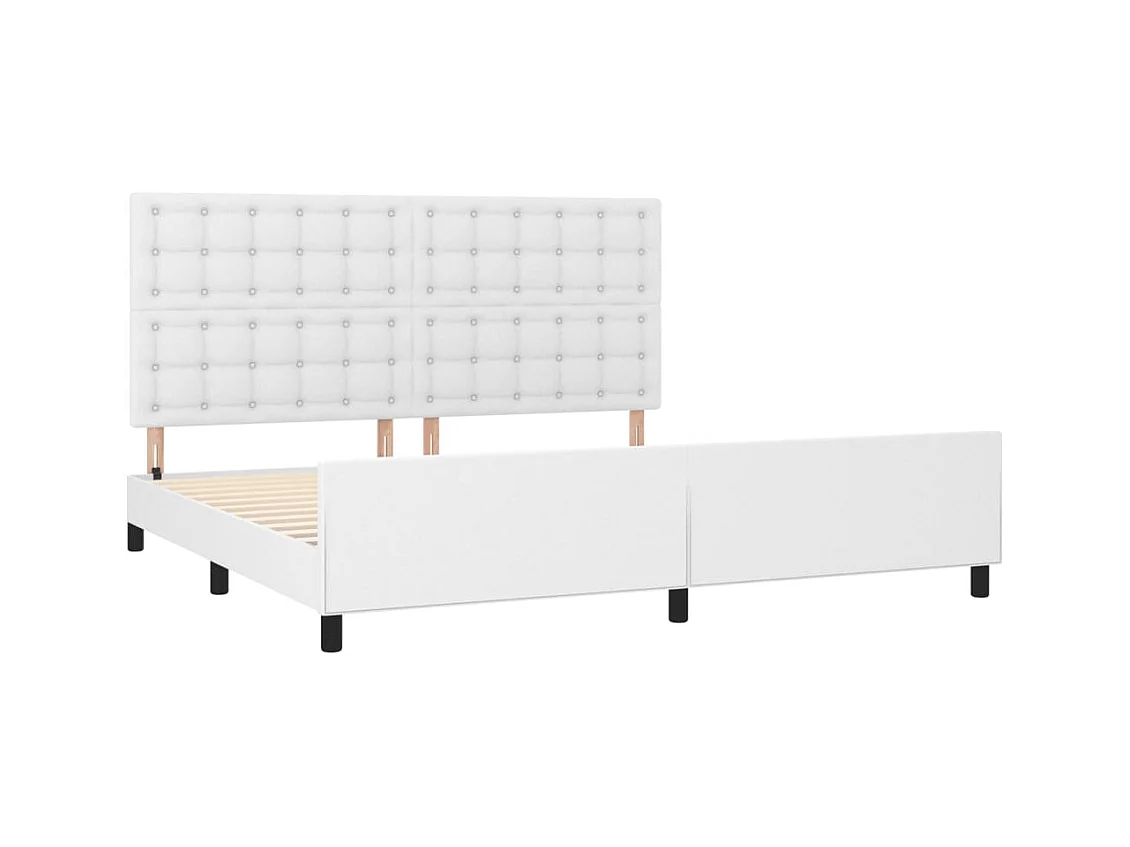 Bedframe zonder matras wit 200x200 cm kunstleer