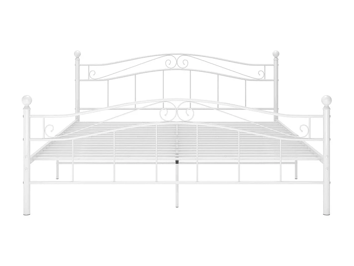 Cadre de lit sans matelas blanc métal 140x200 cm