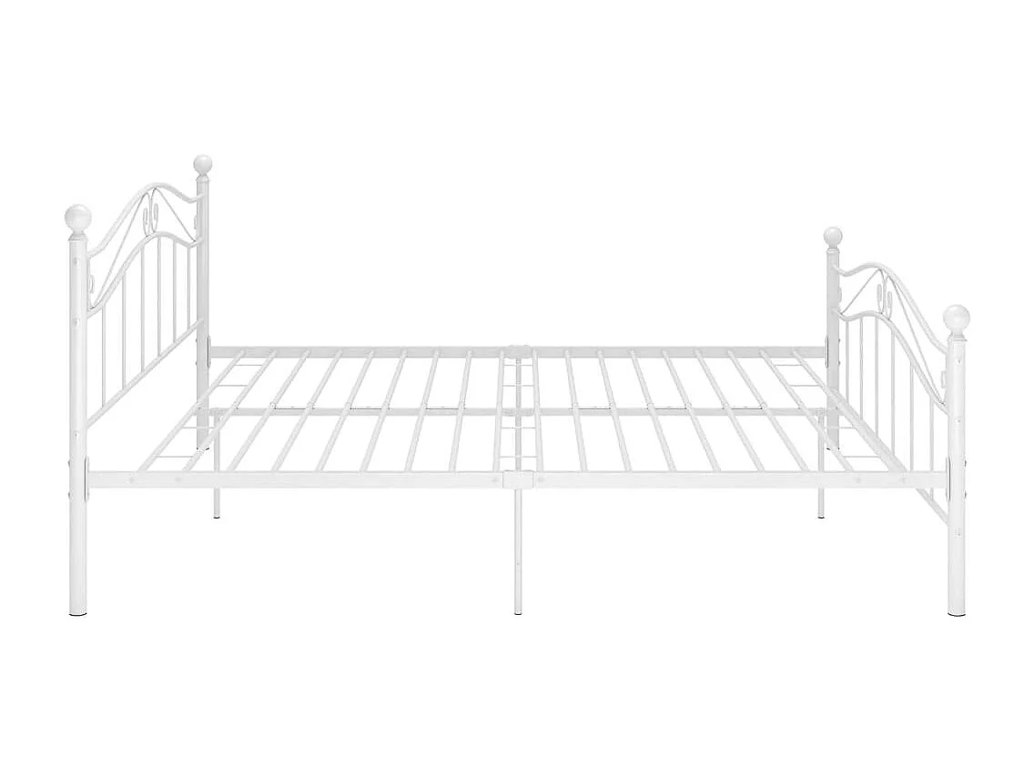 Cadre de lit sans matelas blanc métal 140x200 cm
