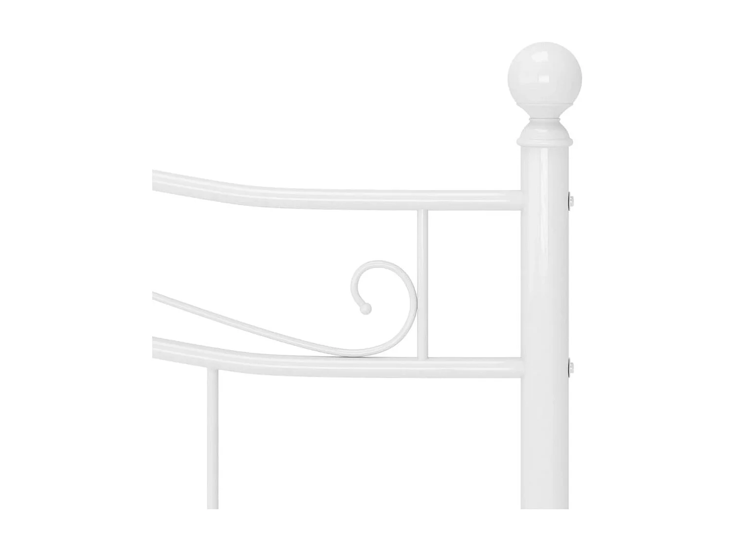 Cadre de lit sans matelas blanc métal 140x200 cm