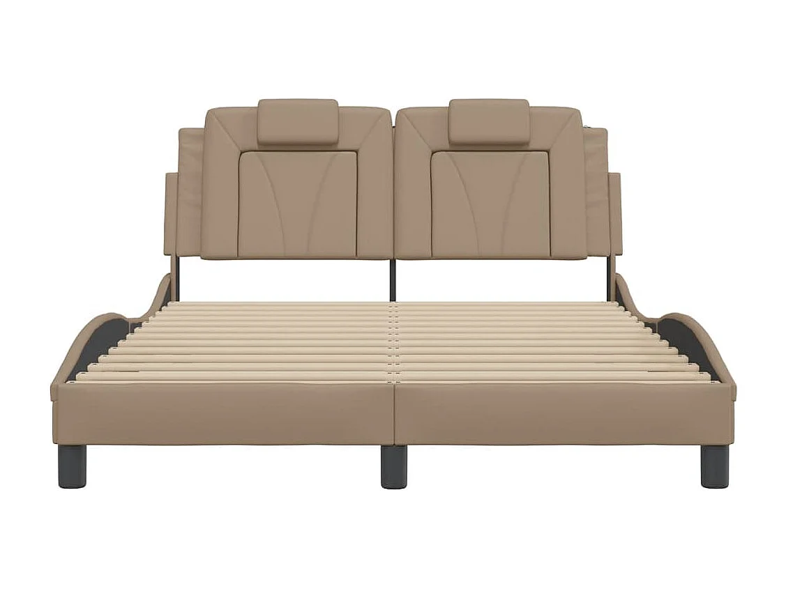 Bettgestell mit LED ohne Matratze Cappuccino 120x200 cm