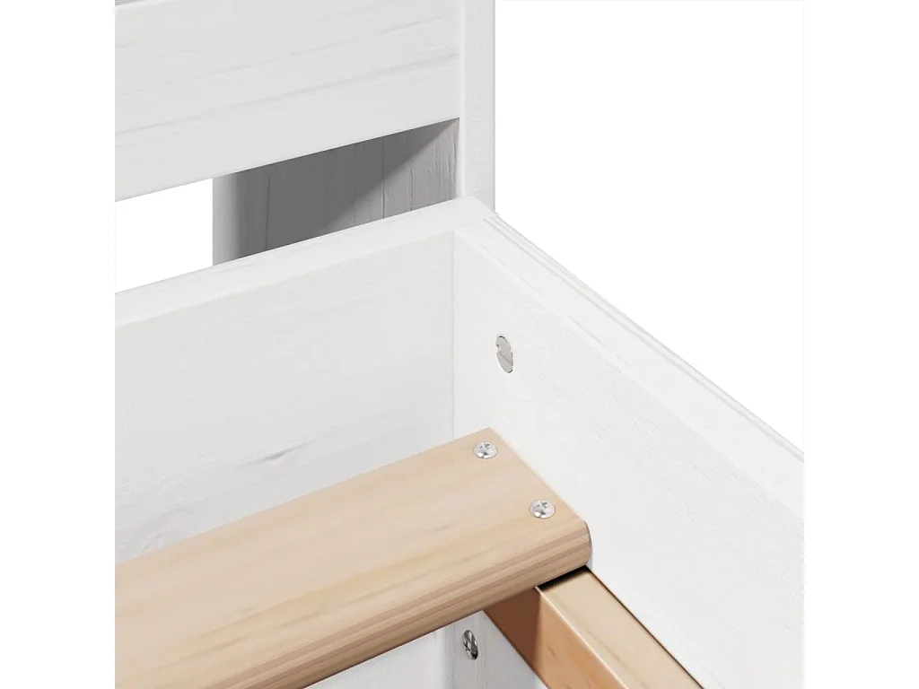 Struttura letto senza materasso bianco 140x190 cm in legno massello di pino