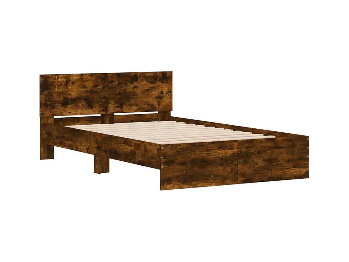 Bedframe zonder matras gerookt eiken 135x190 cm