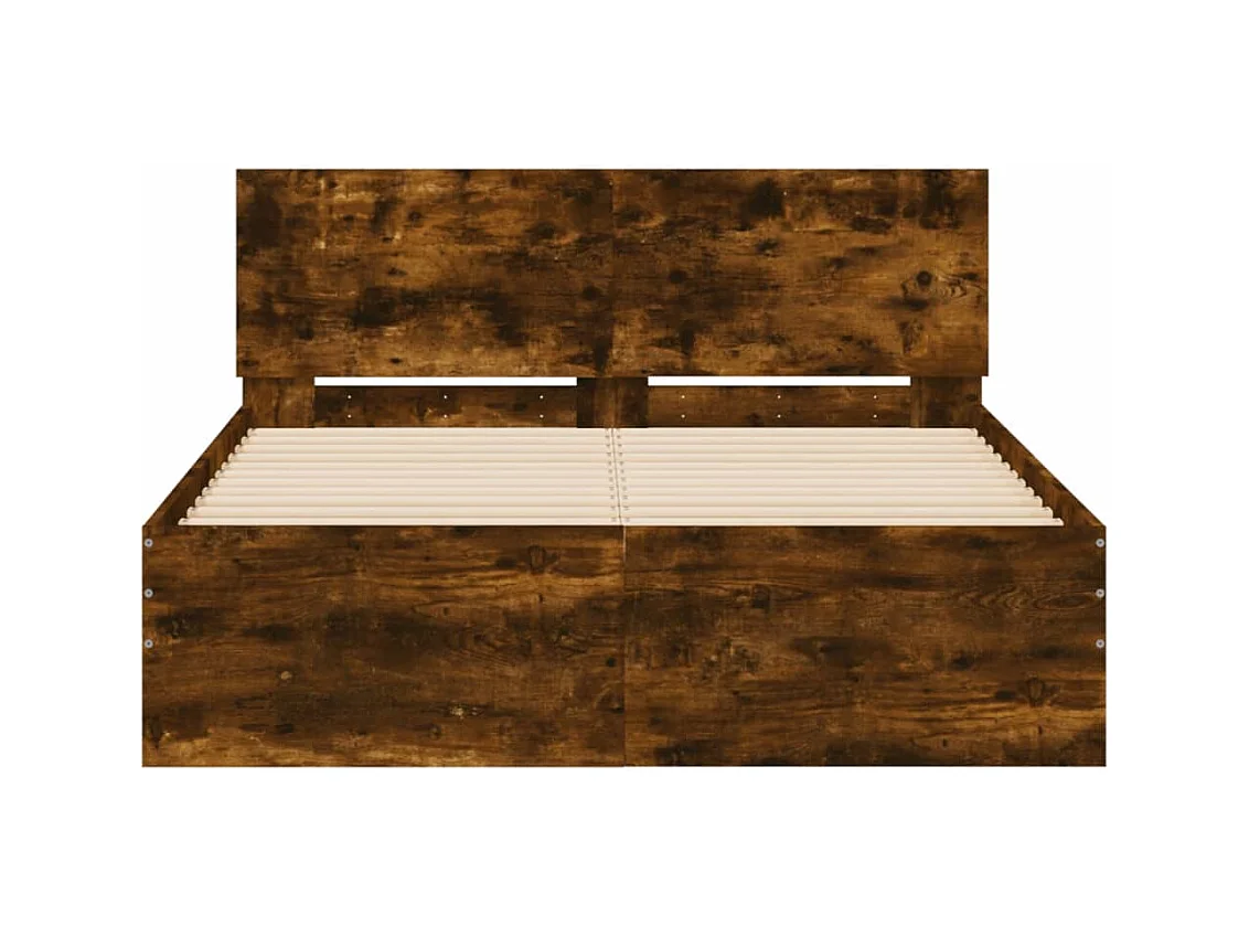 Bedframe zonder matras gerookt eiken 135x190 cm