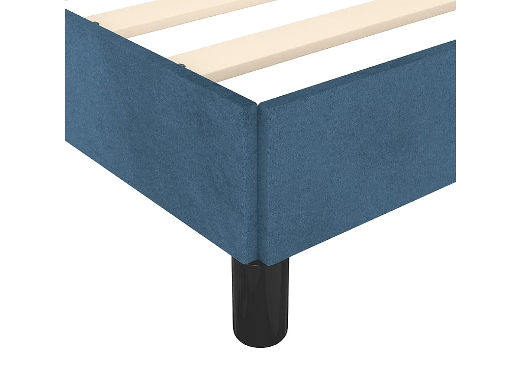 Cadre de lit sans matelas bleu foncé 140x190 cm velours