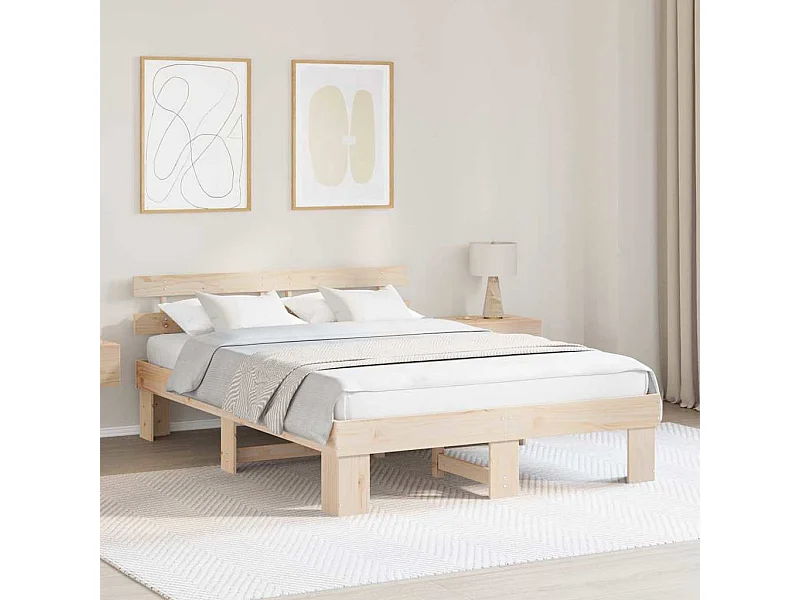 Bedframe met hoofdbord Bruin 160 x 200 cm