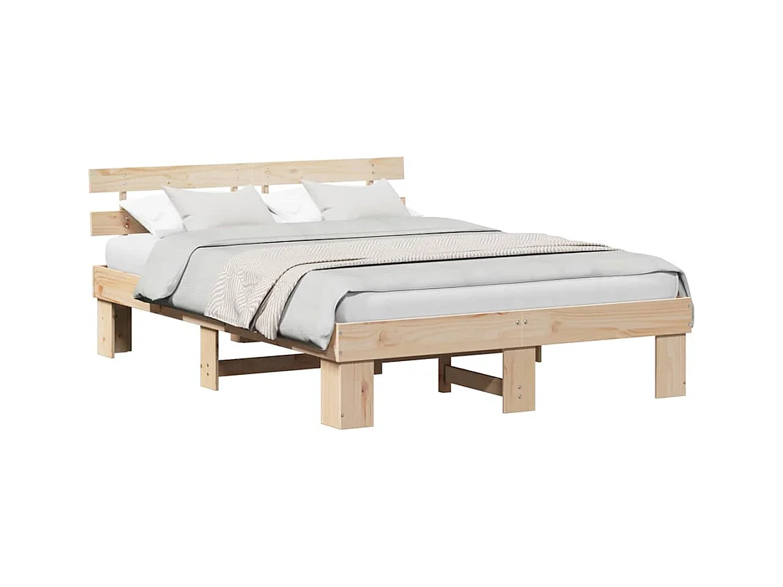 Bedframe met hoofdbord Bruin 160 x 200 cm