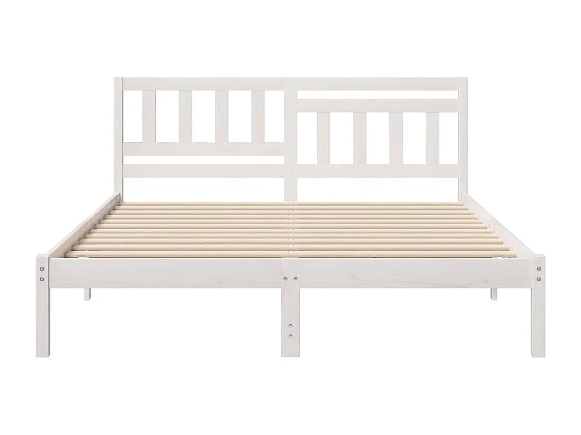 Cadre de lit Blanc 140 x 200 cm Bois massif en pin