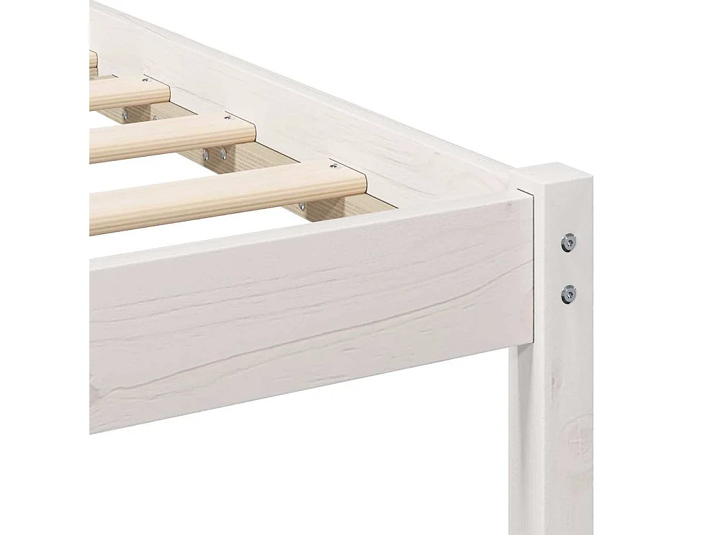 Cadre de lit Blanc 140 x 200 cm Bois massif en pin