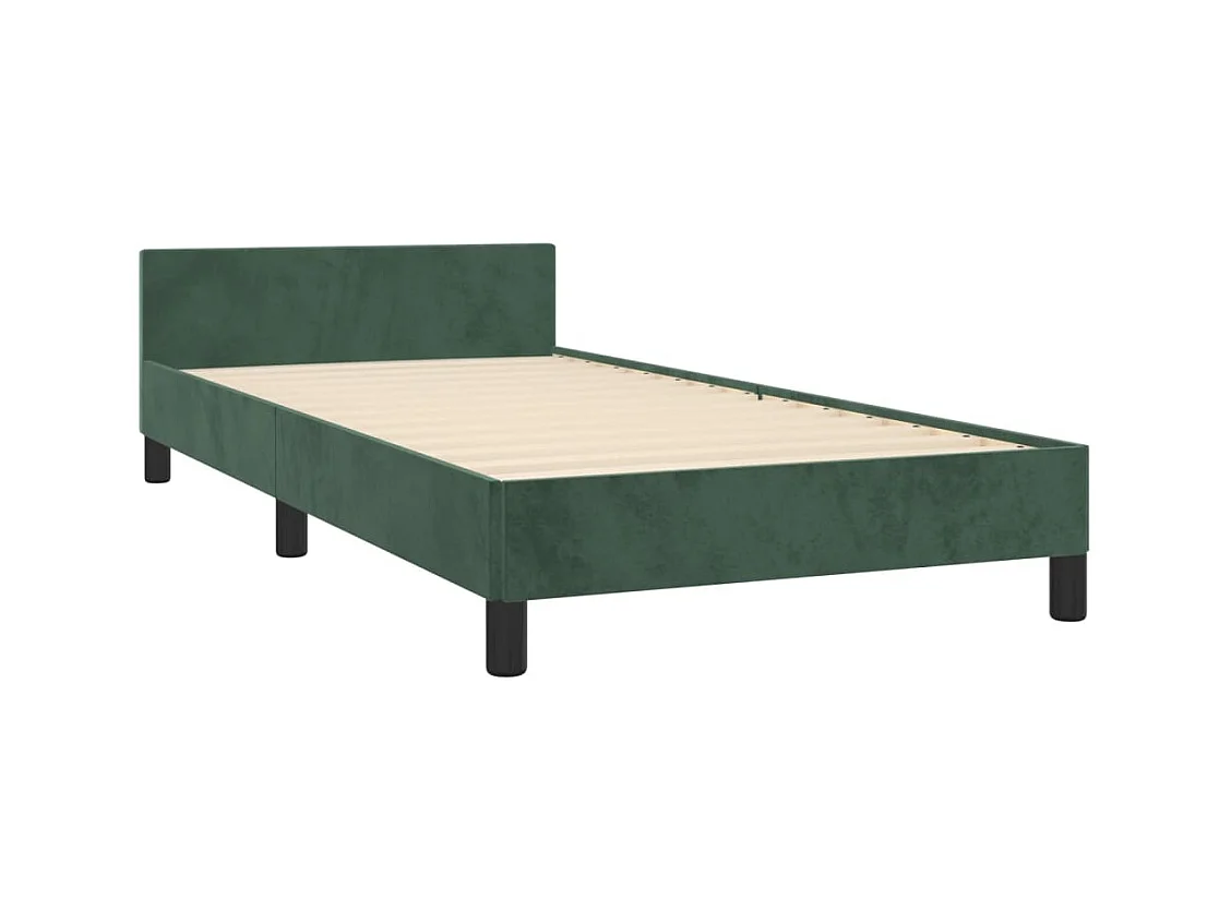 Donkergroen bedframe zonder matras 90x200 cm fluweel