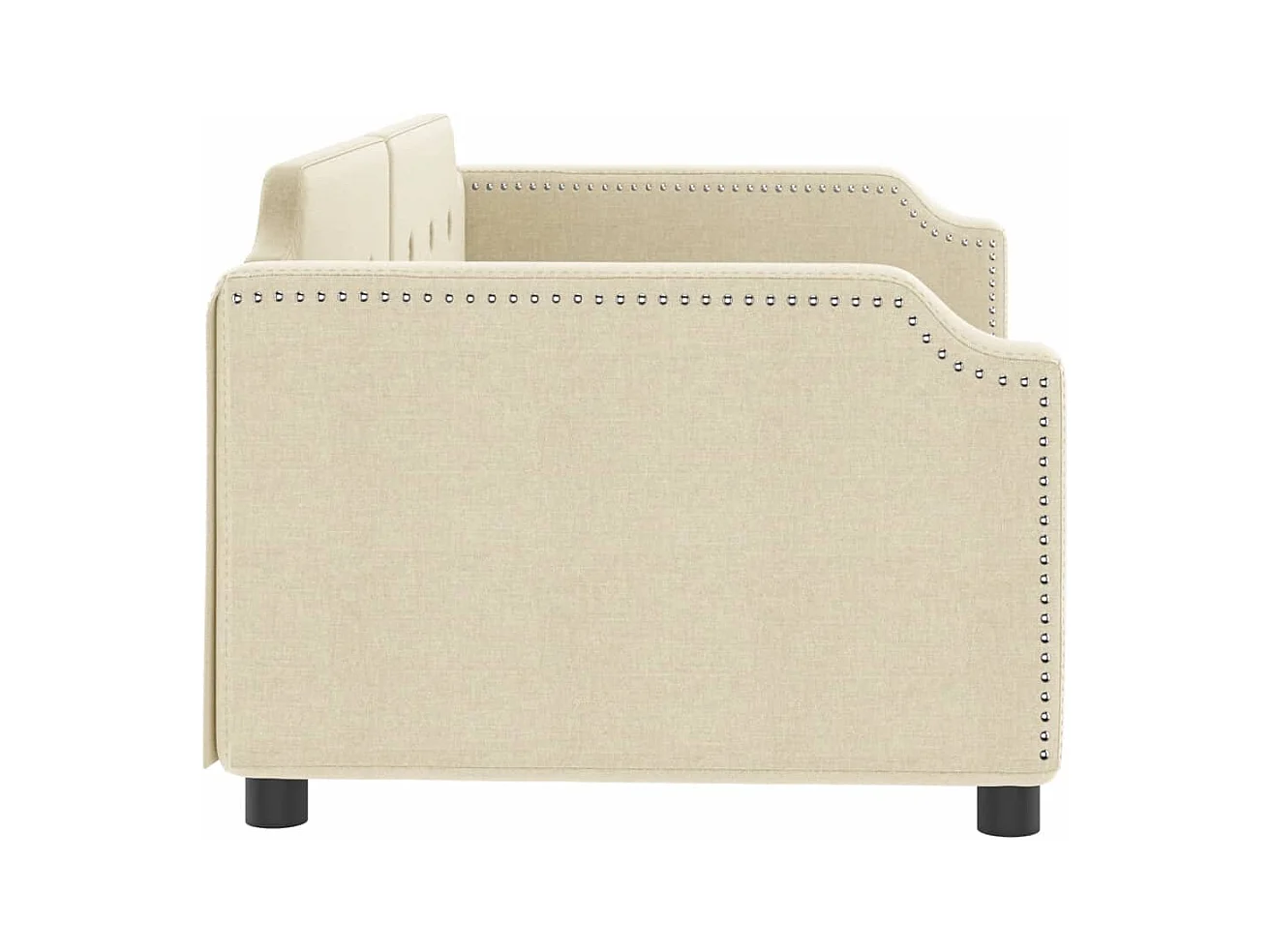 Lit de repos crème 100x200 cm tissu