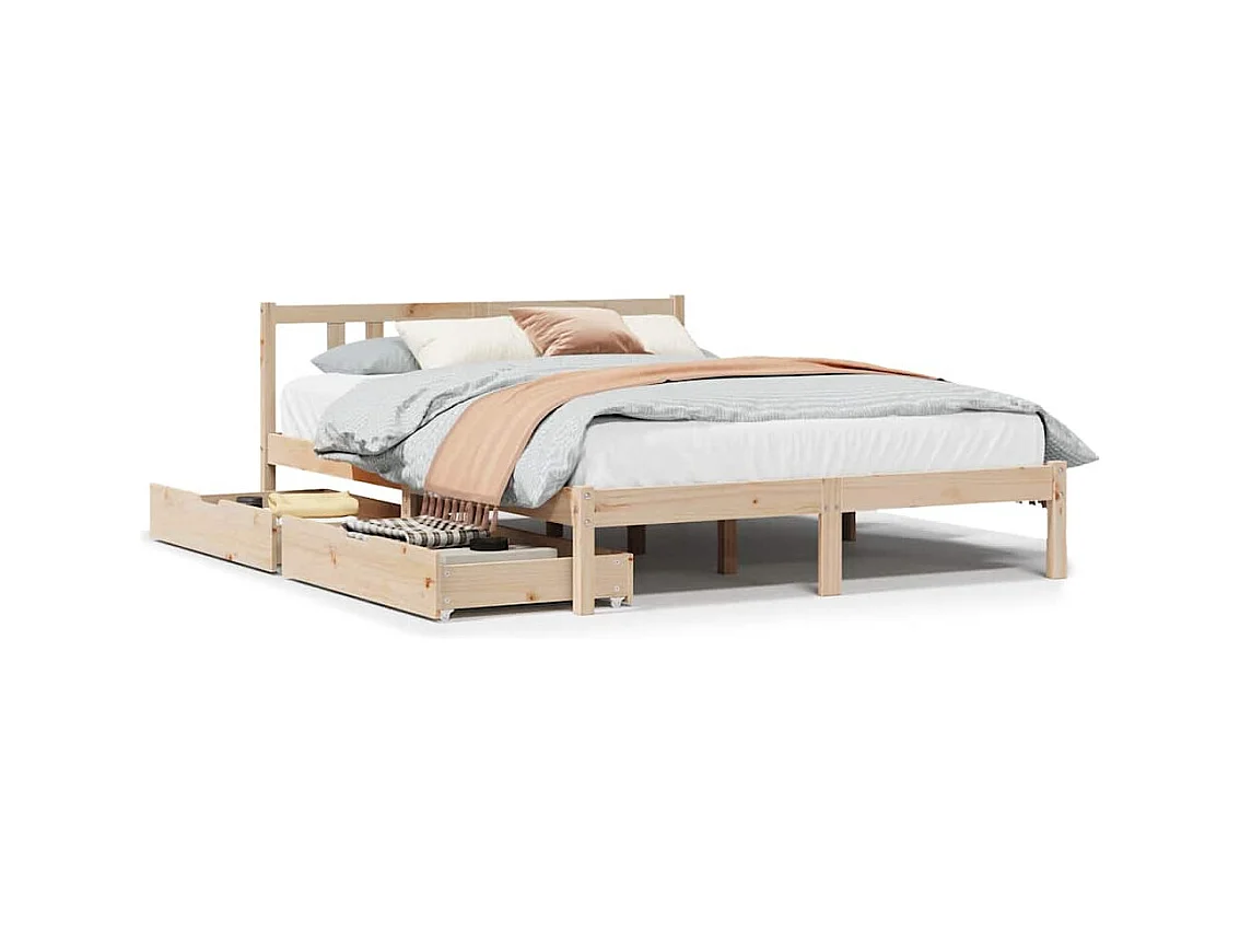 Cadre de lit sans matelas 120x200 cm bois de pin massif