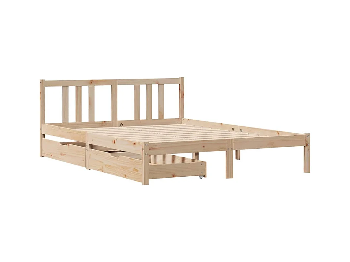 Cadre de lit sans matelas 120x200 cm bois de pin massif