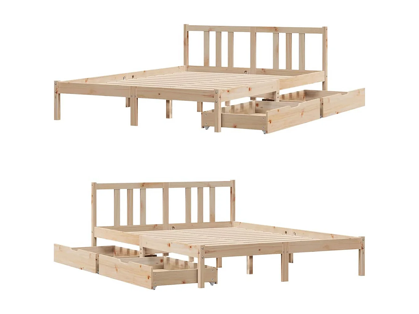 Struttura letto senza materasso 120x200 cm in legno massello di pino