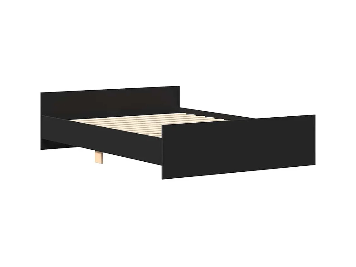 Cadre de lit sans matelas noir 140x190 cm