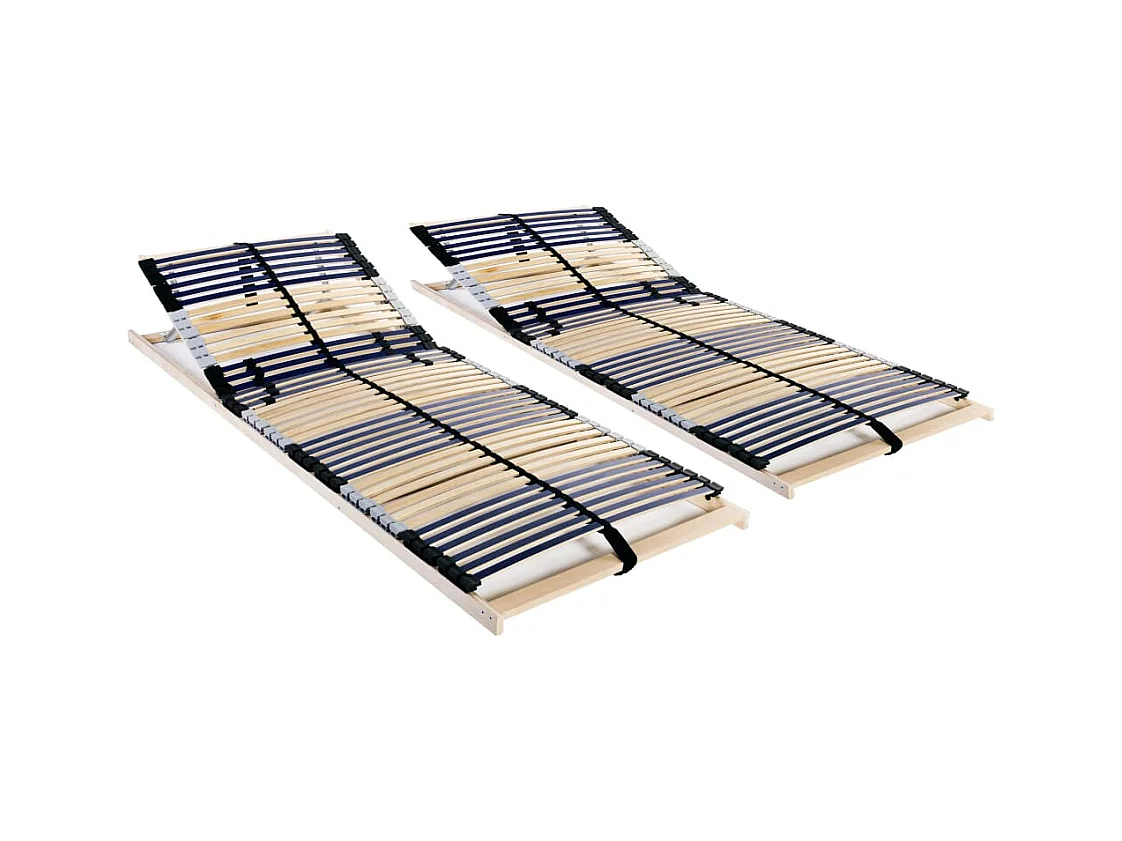 Lattenbodems zonder matras 2 stuks met 42 latten 80x200 cm