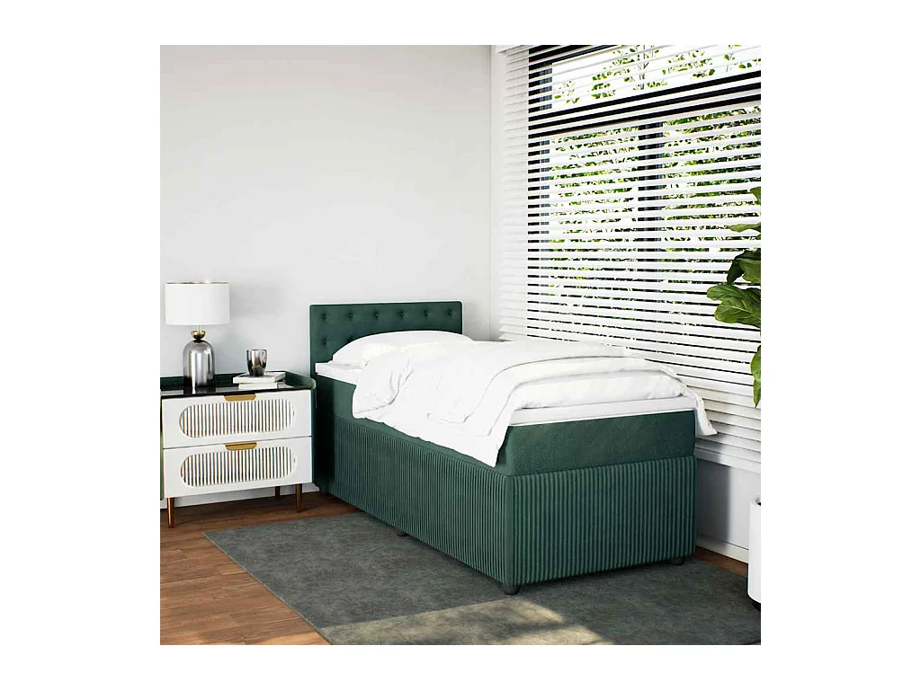 Lattenbodem met matras Donkergroen 90x200 cm