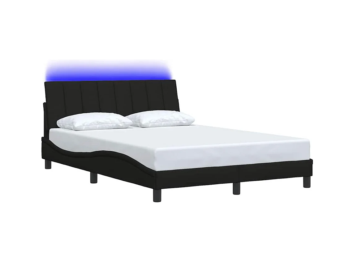 Struttura letto senza materasso nera 140x190 cm tessuto
