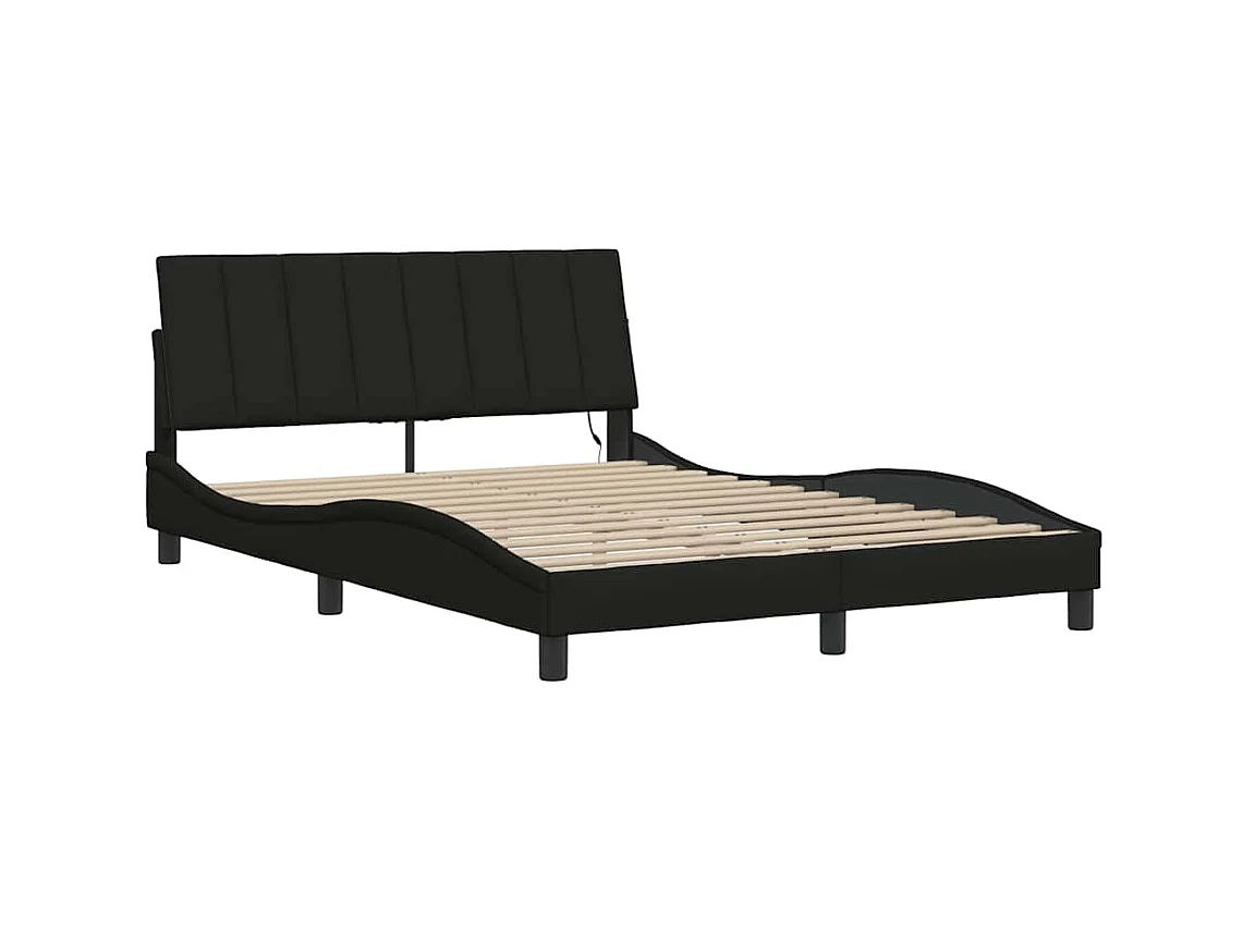 Struttura letto senza materasso nera 140x190 cm tessuto