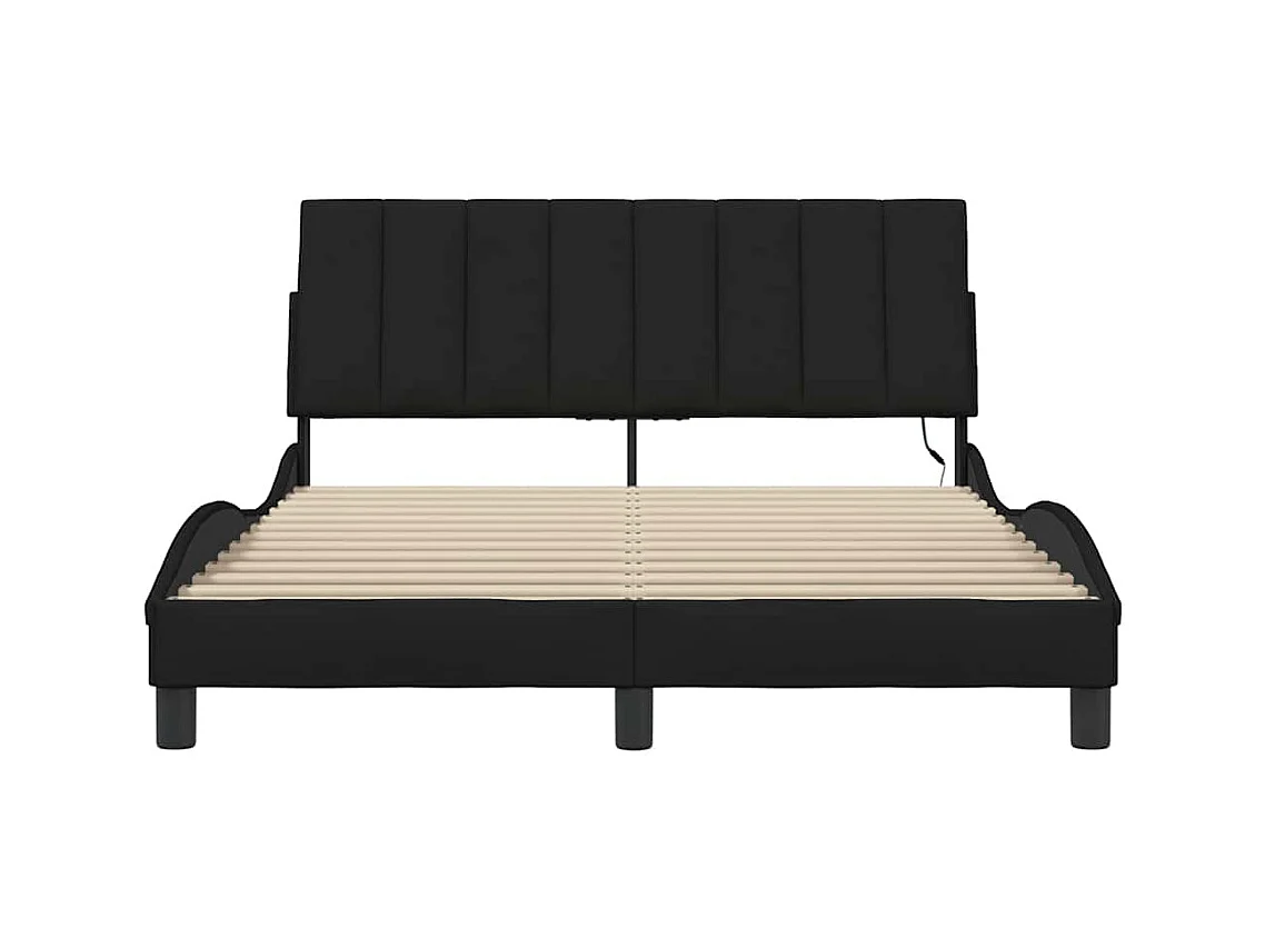 Struttura letto senza materasso nera 140x190 cm tessuto