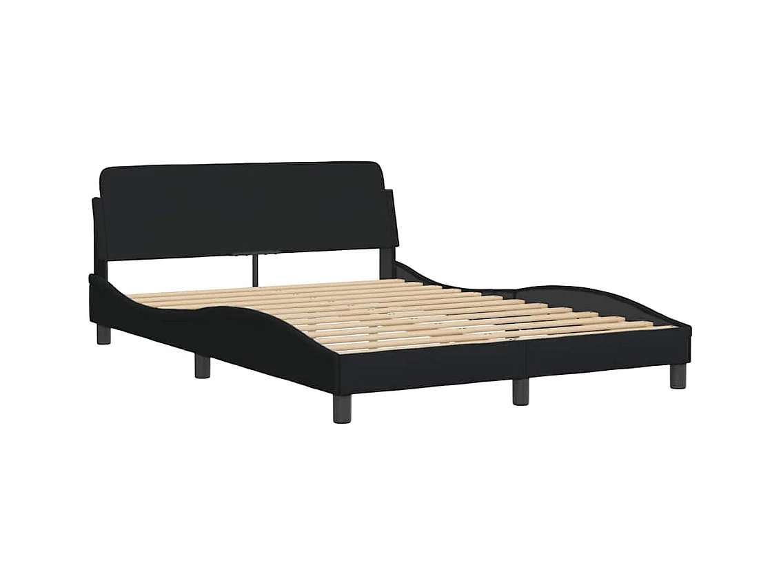 Struttura letto senza materasso nera 140x190 cm tessuto