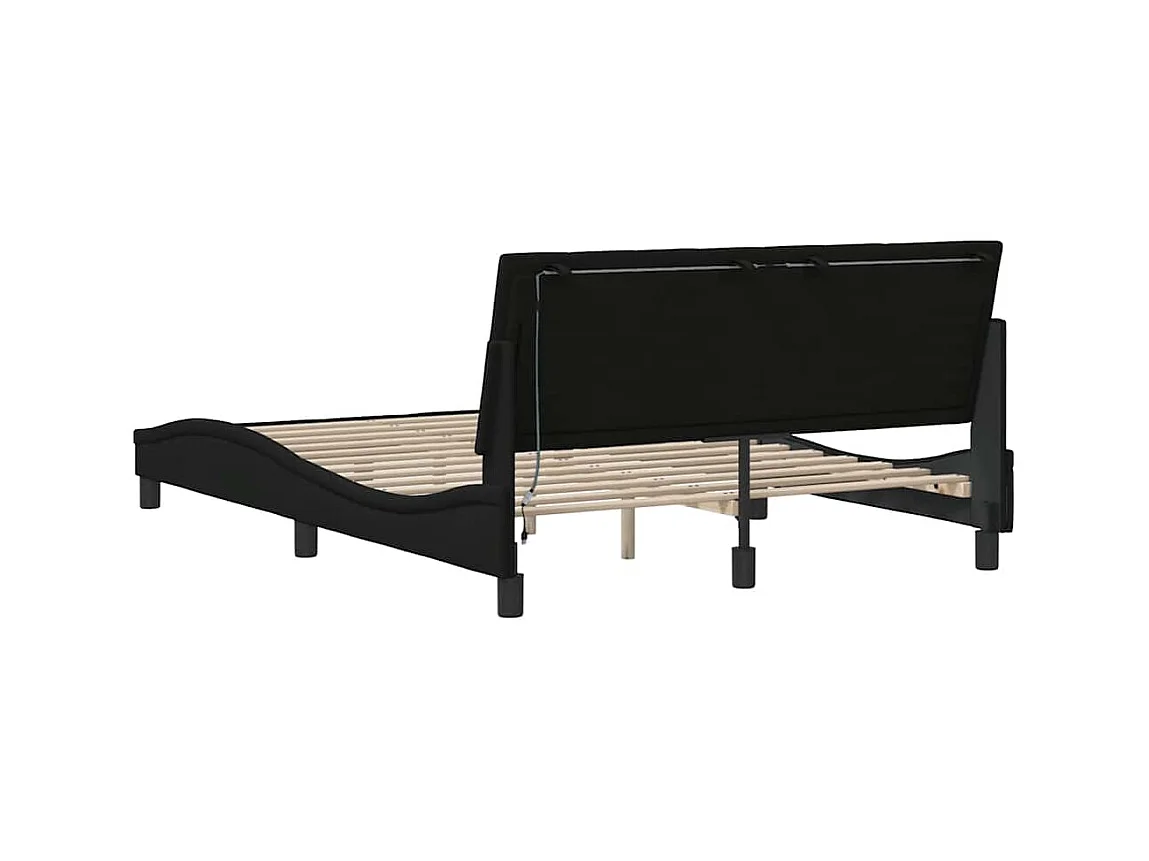 Struttura letto senza materasso nera 140x190 cm tessuto