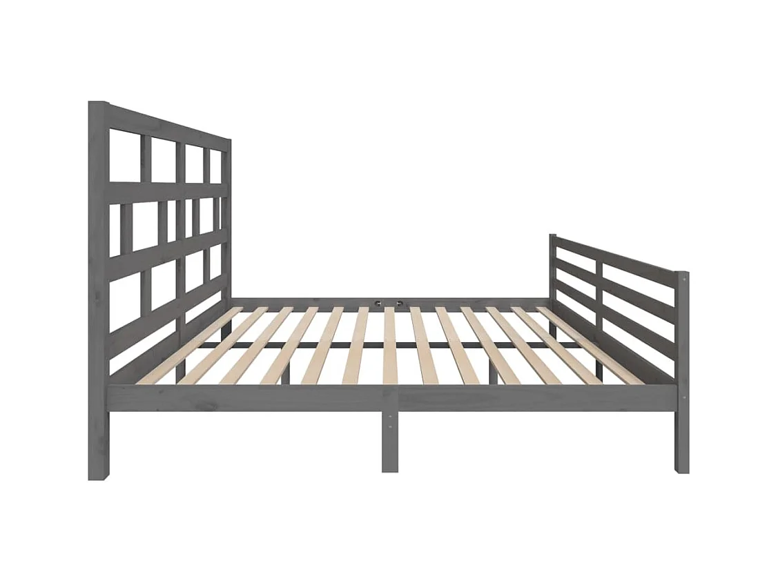 Estructura de cama sin colchón de madera maciza gris 200x200 cm