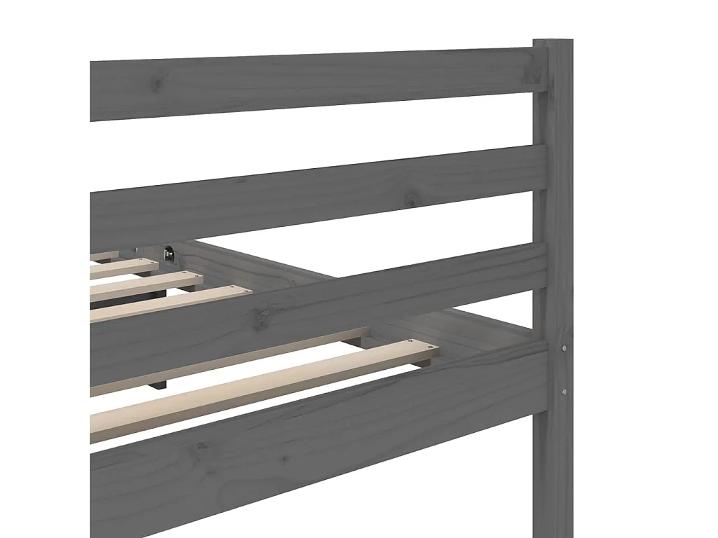 Bedframe zonder matras grijs massief hout 200x200 cm