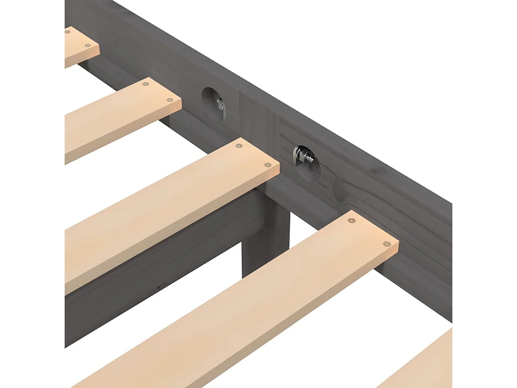 Bedframe zonder matras grijs massief hout 200x200 cm