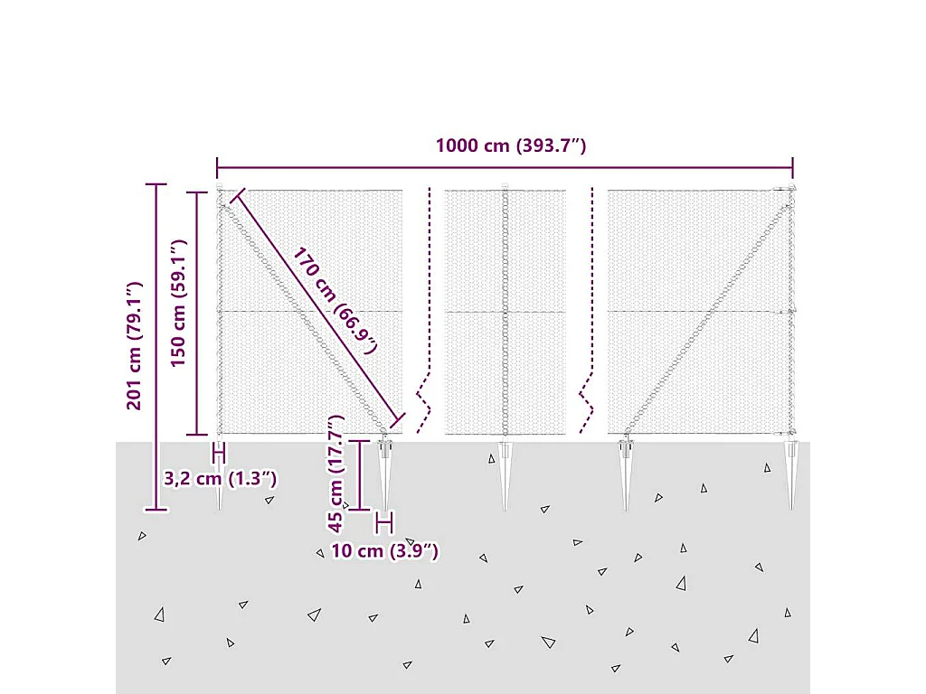 Rete a doghe con materasso in tessuto Taupe 90x190 cm
