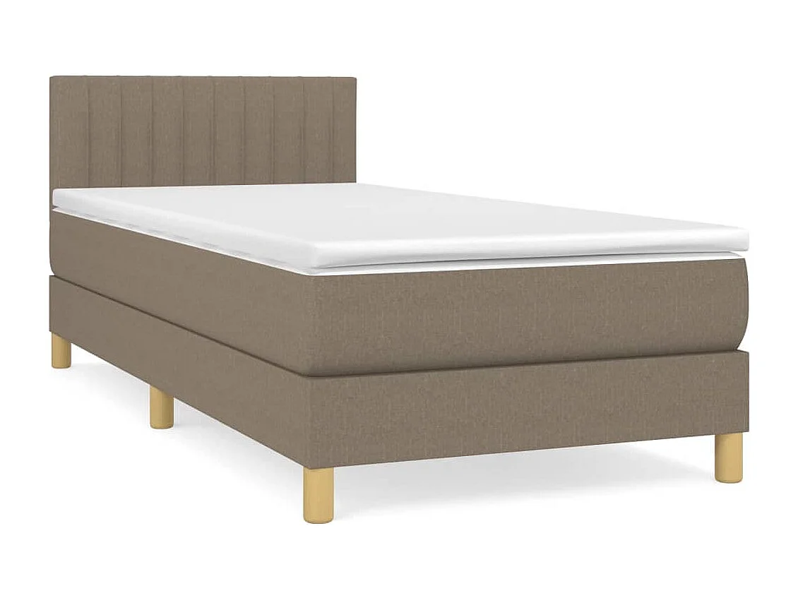 Somier de láminas con colchón Taupe 90x190 cm Tela