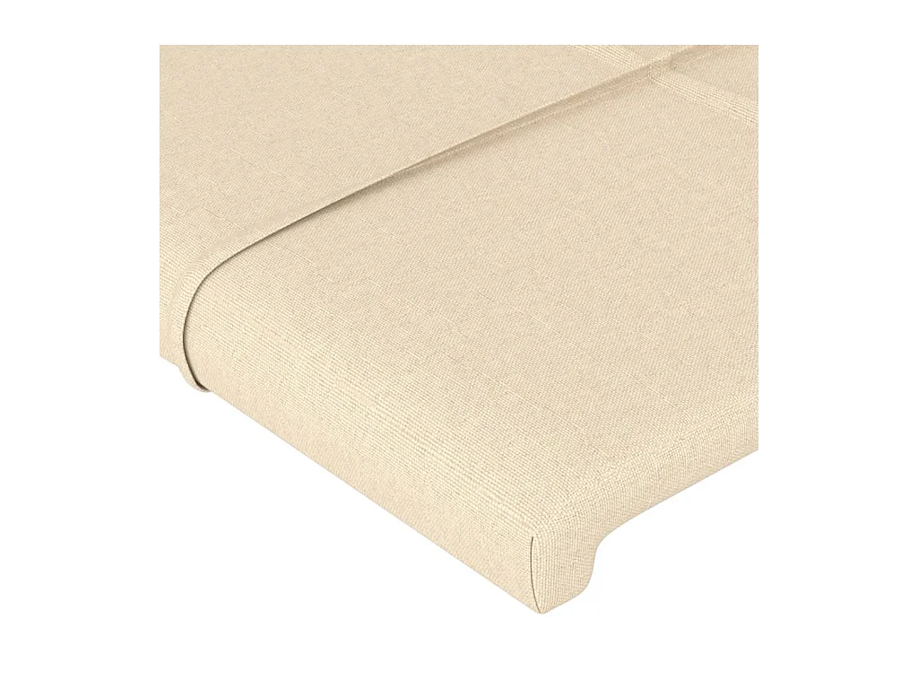 Cadre de lit sans matelas crème 140x190 cm tissu