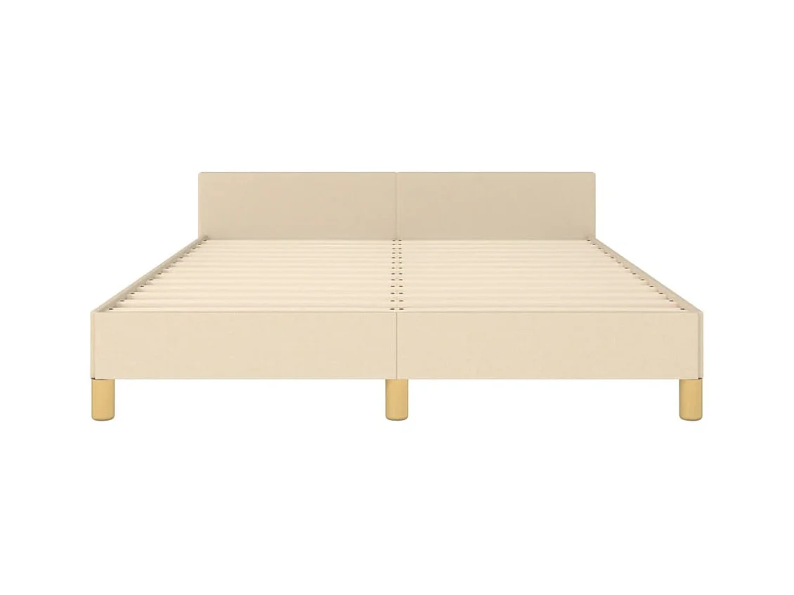Cadre de lit sans matelas crème 140x190 cm tissu