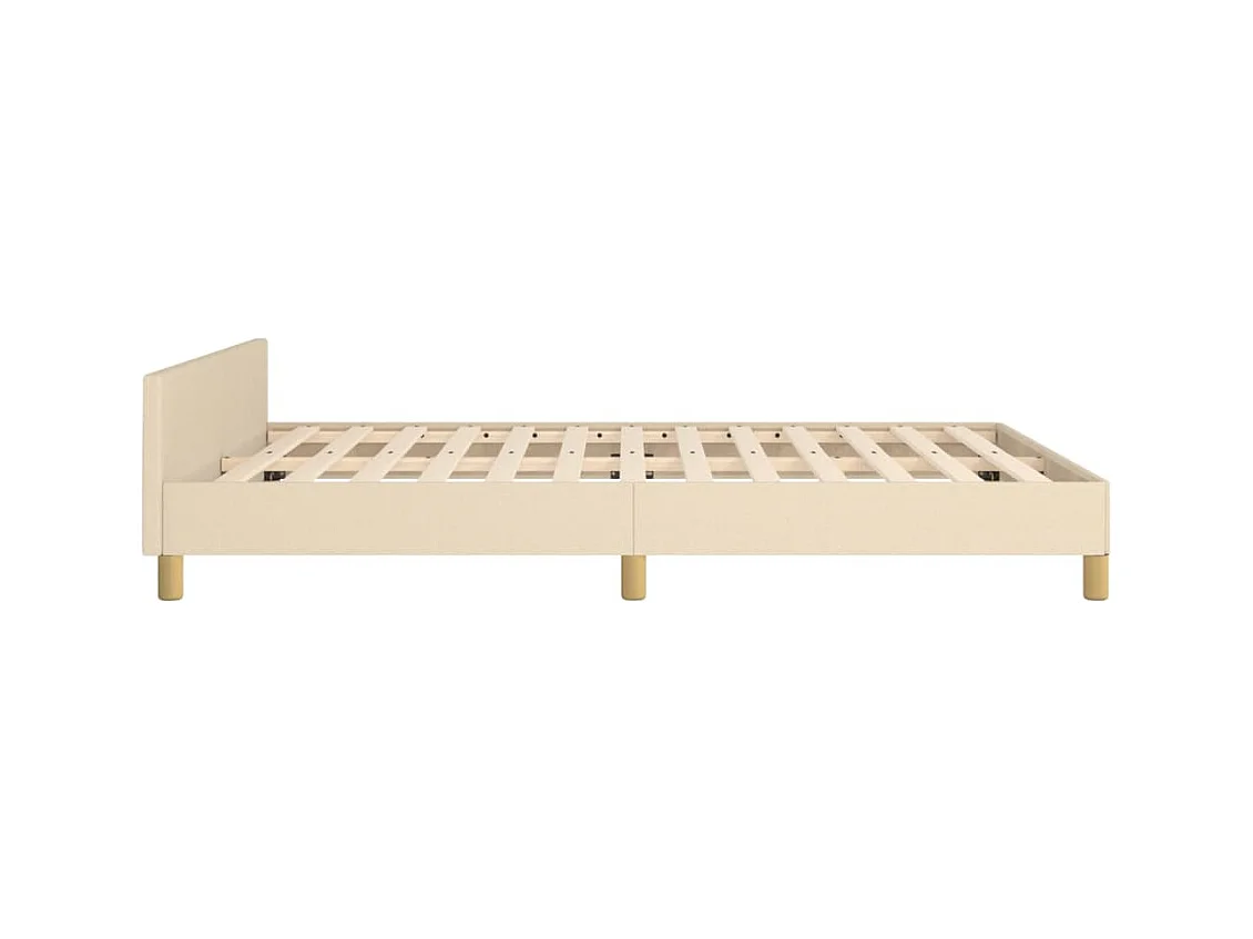 Cadre de lit sans matelas crème 140x190 cm tissu