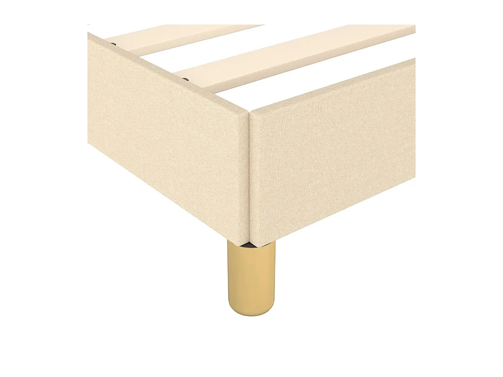 Cadre de lit sans matelas crème 140x190 cm tissu