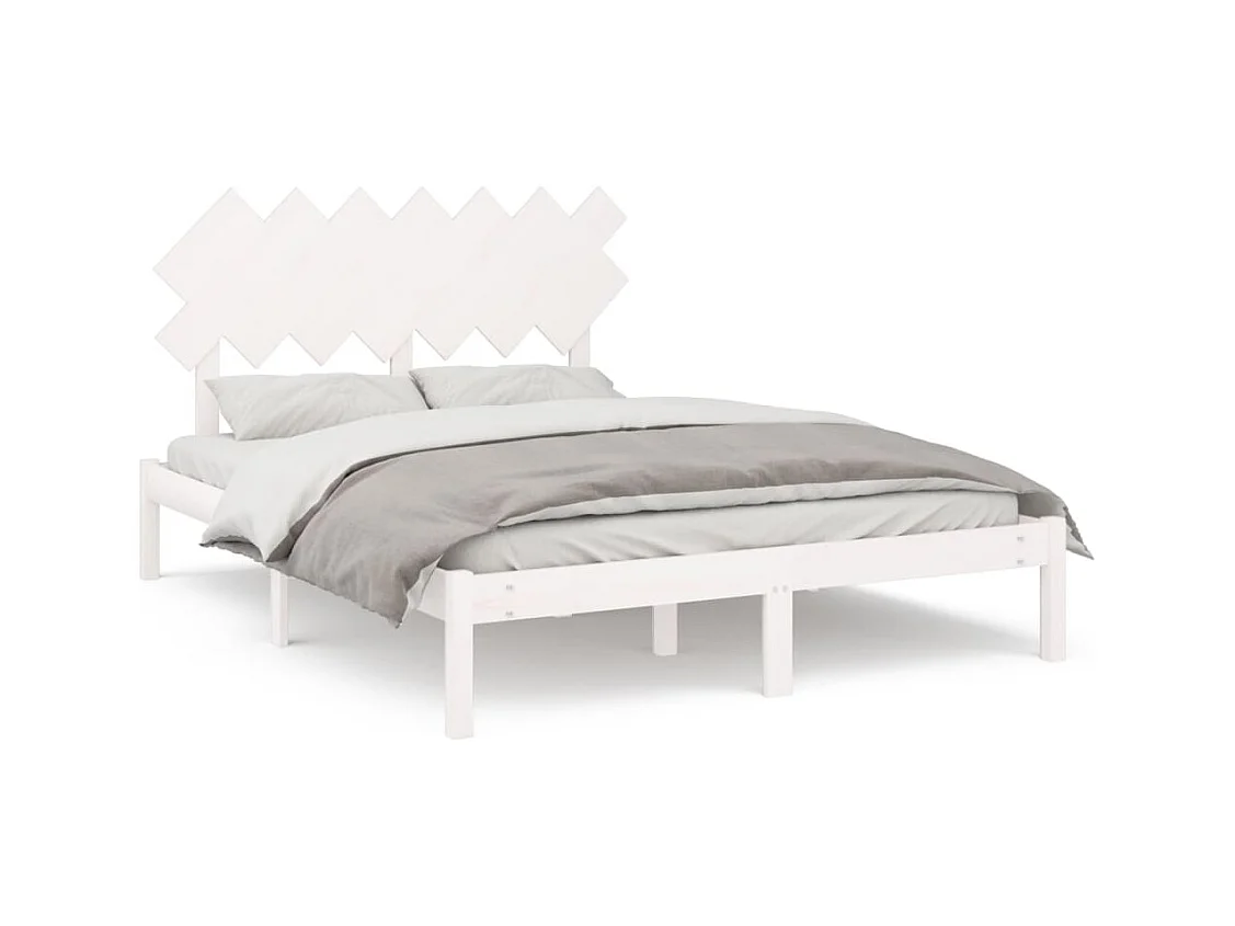 Bedframe zonder matras wit 140x200 cm massief hout