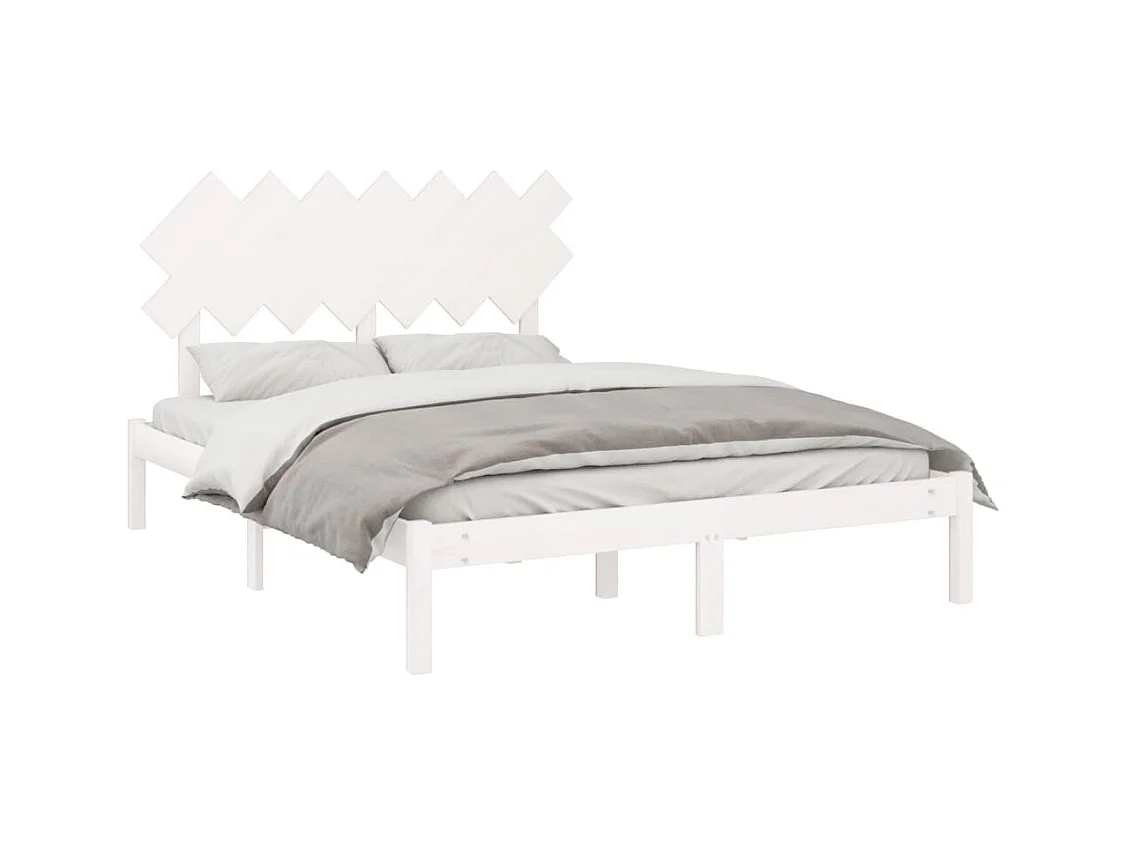 Bedframe zonder matras wit 140x200 cm massief hout