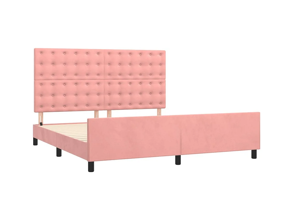 Bedframe zonder matras roze 160x200 cm fluweel