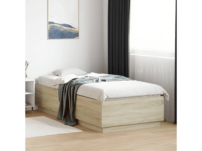 Bedframe met LED zonder matras Sonoma eiken 90x200 cm