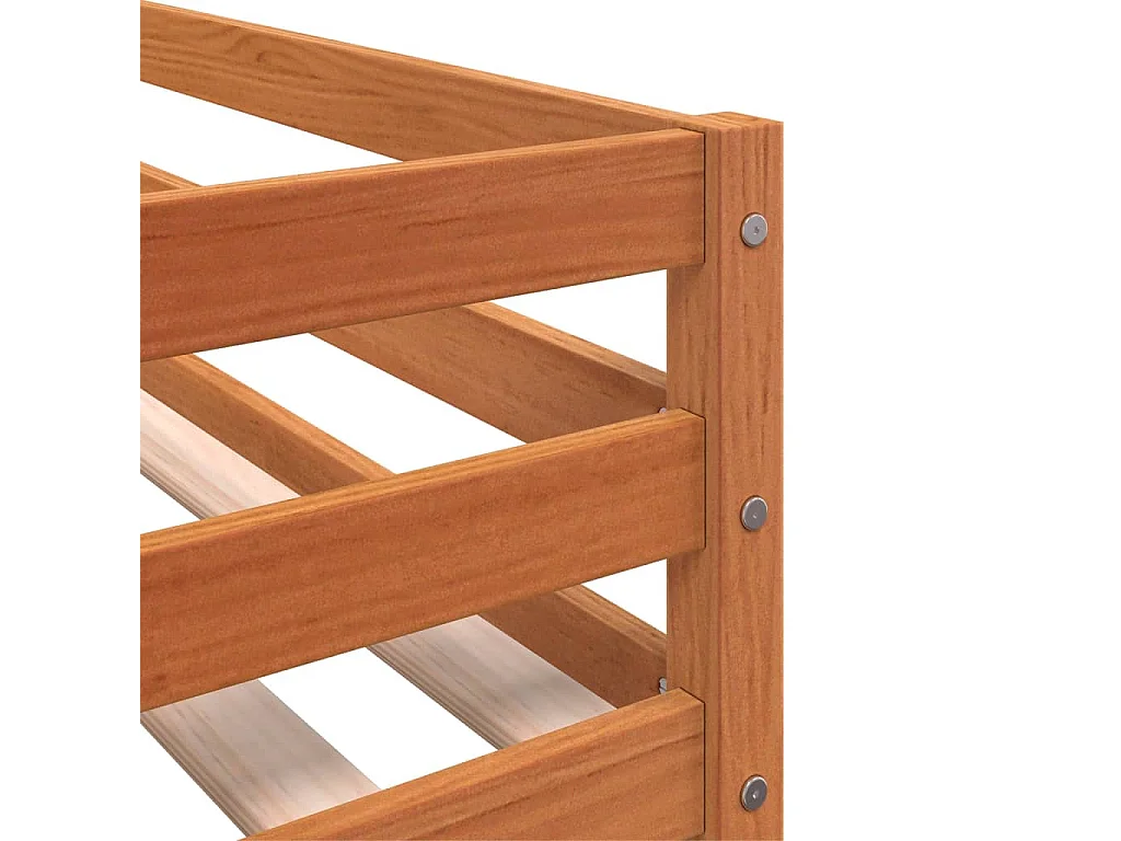 Letto a castello senza materasso rosa 75x190 cm in legno massello di pino