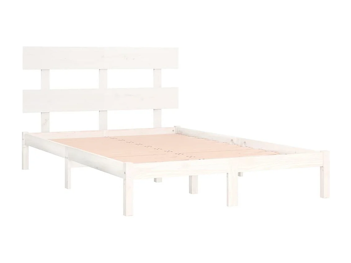 Struttura letto senza materasso bianco 200x200 cm in legno massello