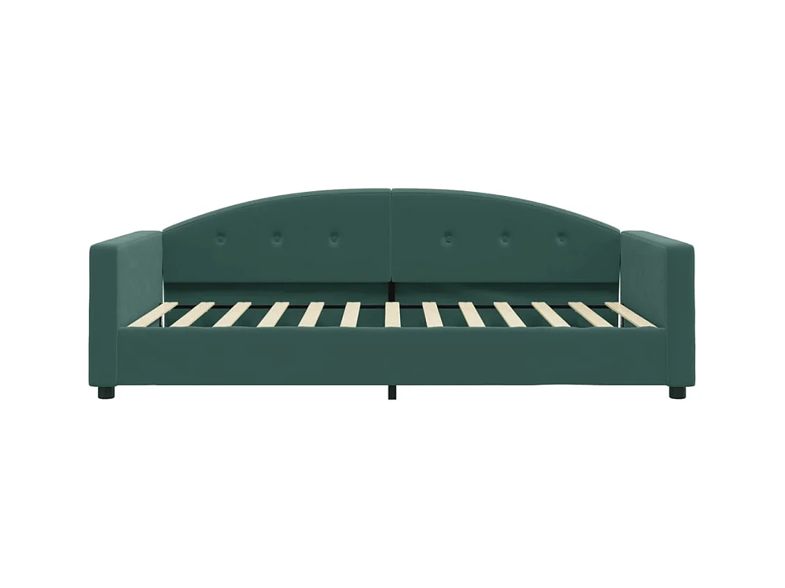 Lit de jour avec matelas vert foncé 100x200 cm velours