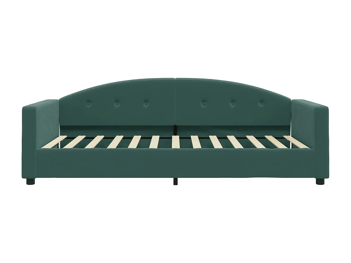 Lit de jour avec matelas vert foncé 100x200 cm velours