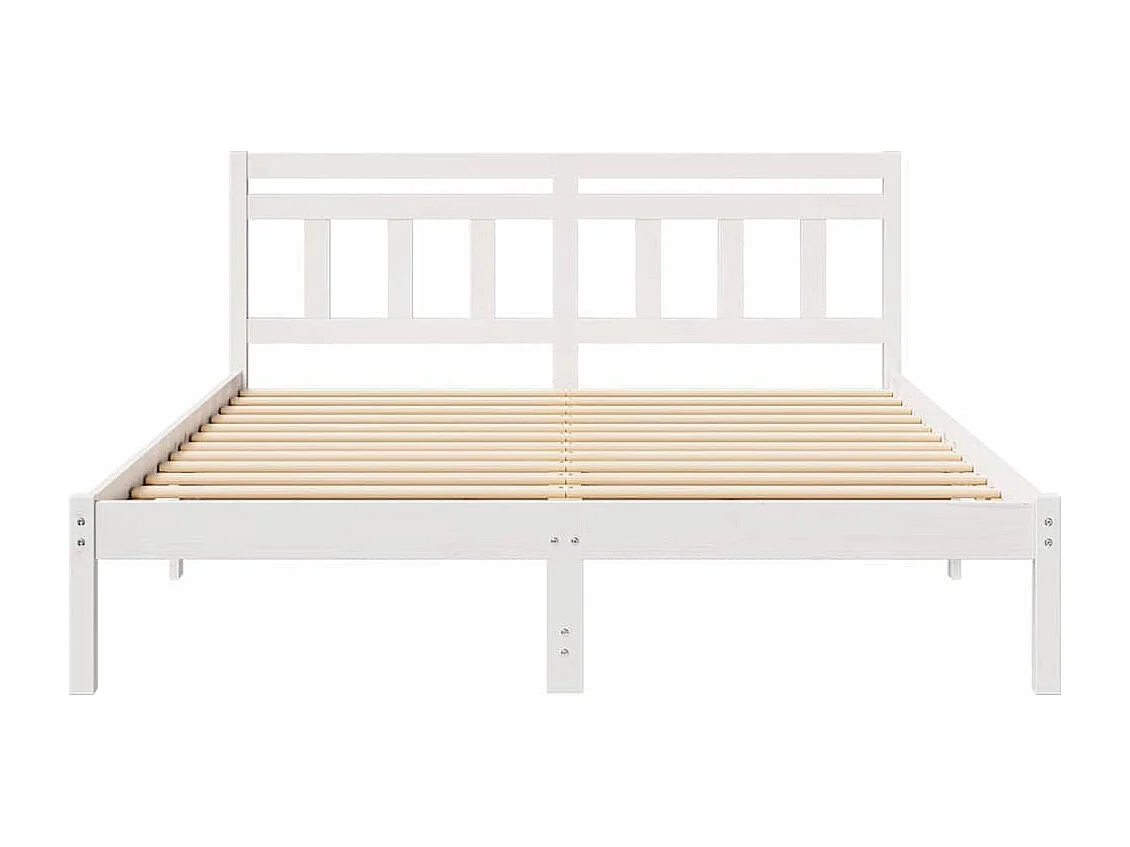 Estructura de cama con cabecero Blanco Madera maciza de pino