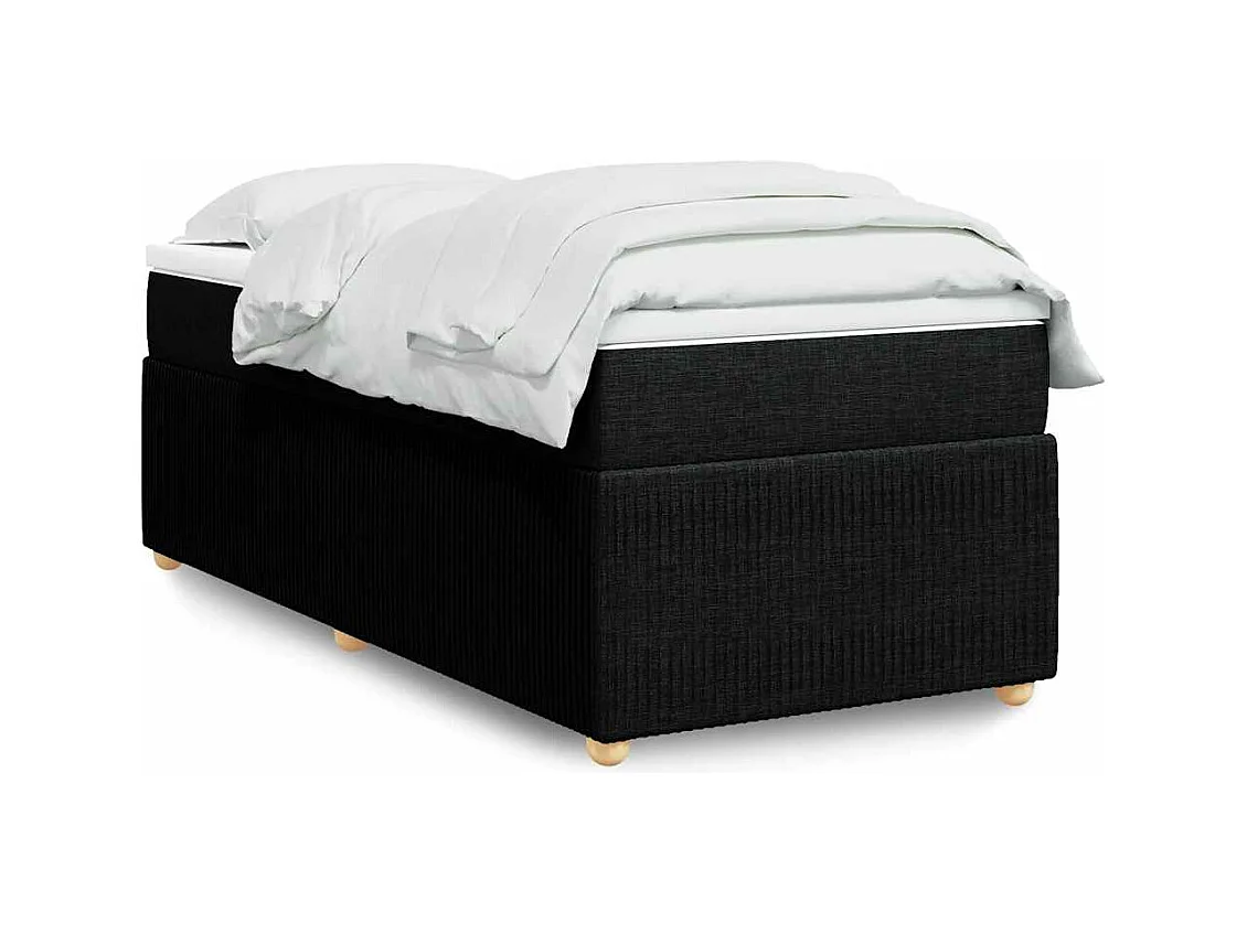 Lattenbodem met matras Zwart 100x200 cm Stof