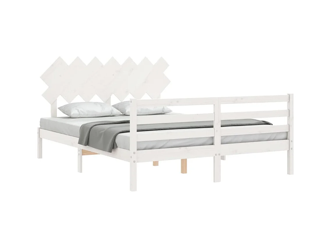 Struttura letto senza materasso bianco 140x200 cm in legno massello