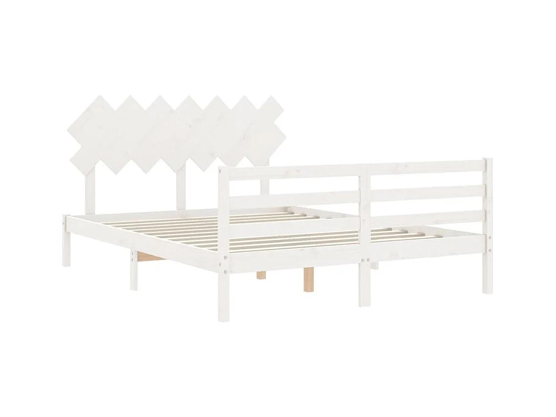 Struttura letto senza materasso bianco 140x200 cm in legno massello