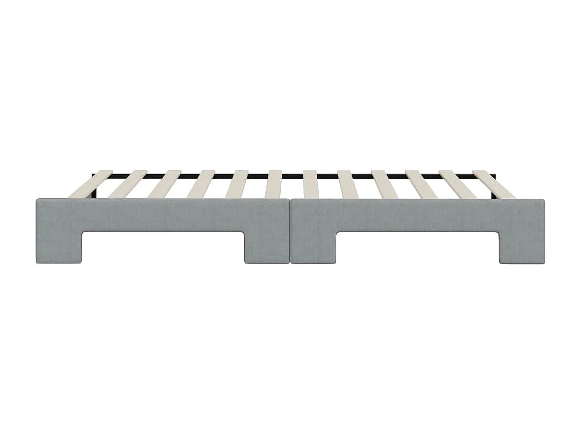 Tagesbett mit Ausziehbett ohne Matratze hellgrau 100x200 cm