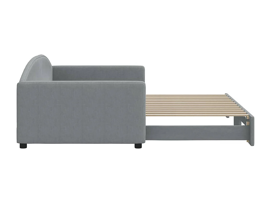 Dagbed met onderschuifbed zonder matras lichtgrijs 100x200 cm